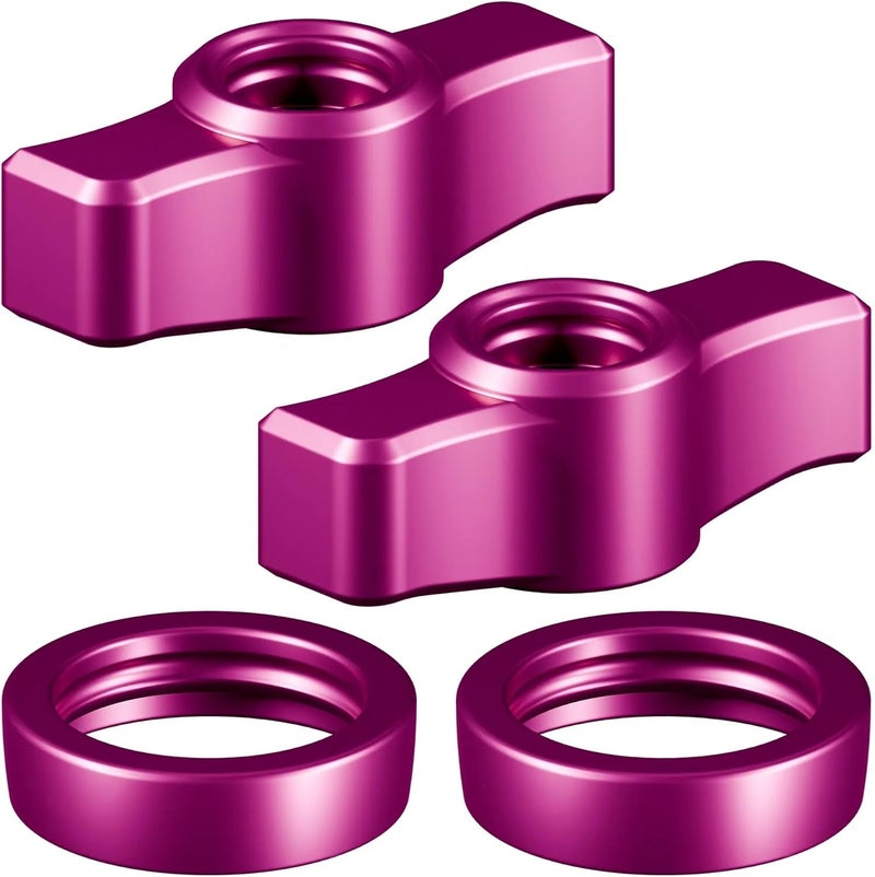 tackform DURALOCK Billet Aluminum Anodized Knob and Ring Accent Kit - ONLY Compatible DuraLock 20 Series Arms | 2 Knobs & 2 Rings Included | Pink - Image 1